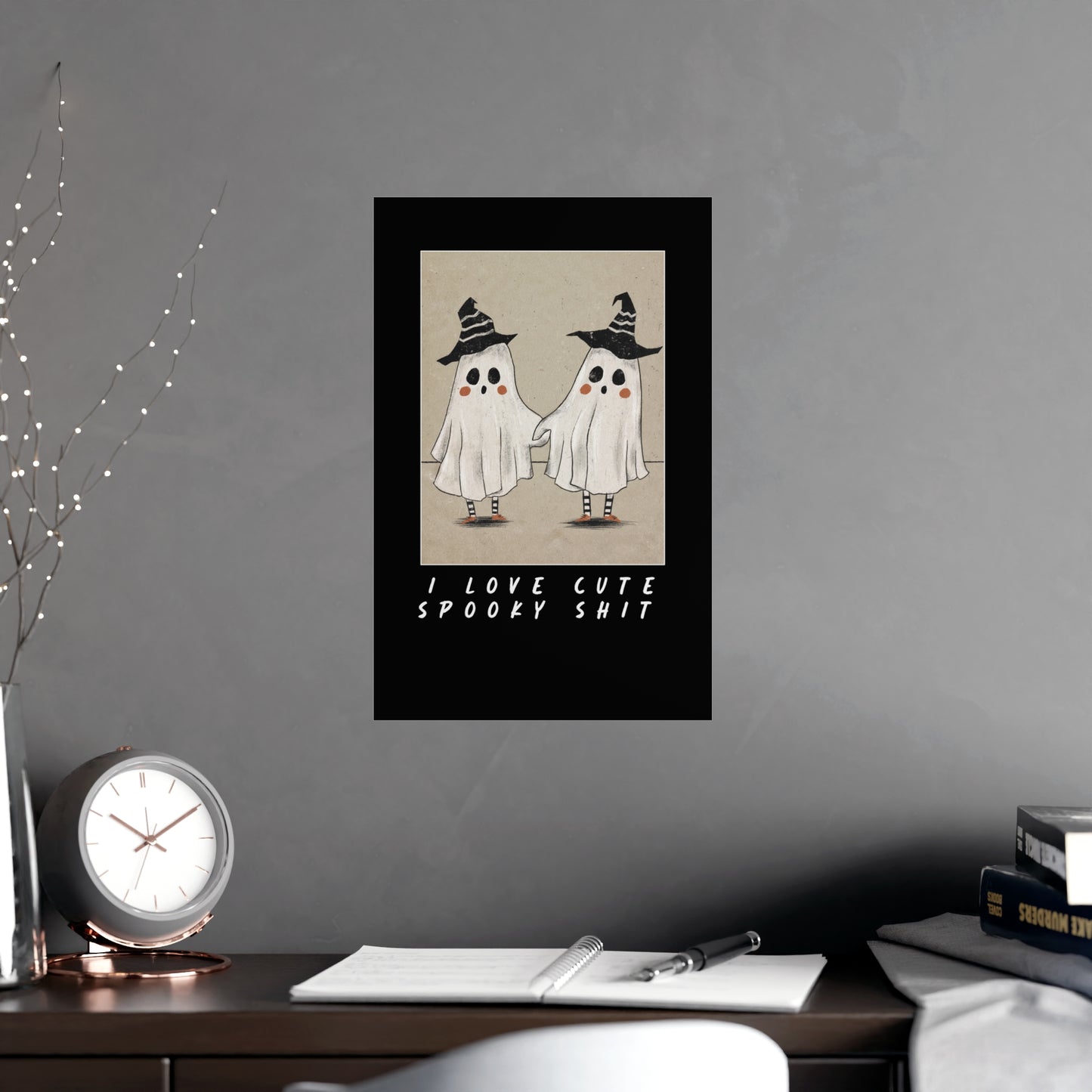 I Love Cute Spooky Shit Black Matte Poster