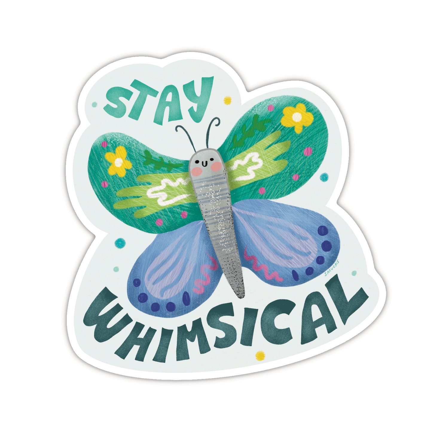 stay whimsical butterfly sticker