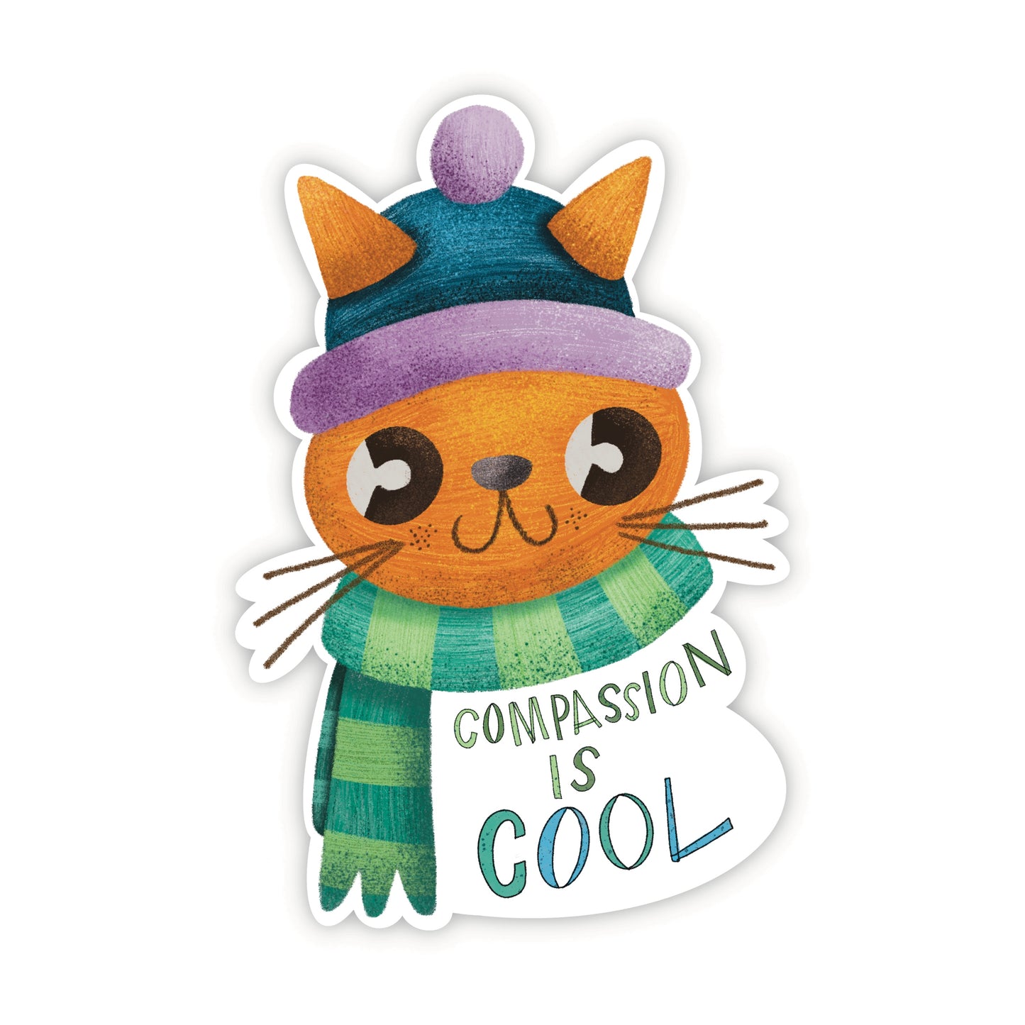 compassion is cool cat sticker