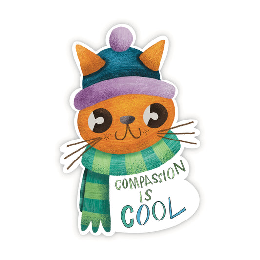 compassion is cool cat sticker