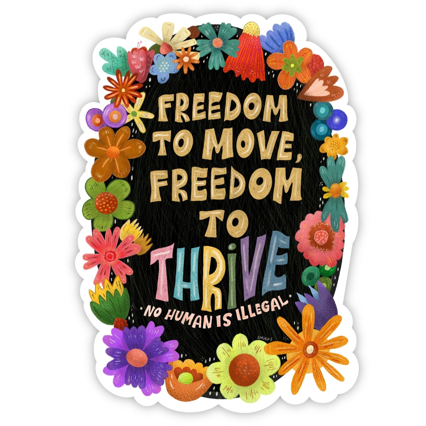 freedom to move, freedom to thrive sticker