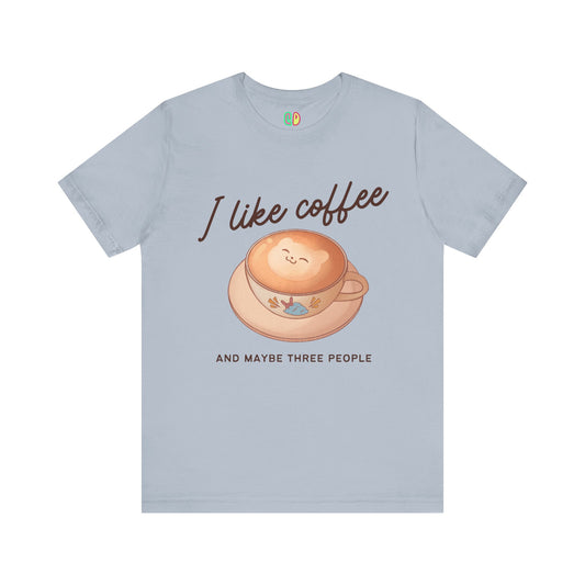 Cute kawaii latte art antisocial I Like Coffee unisex graphic tshirt