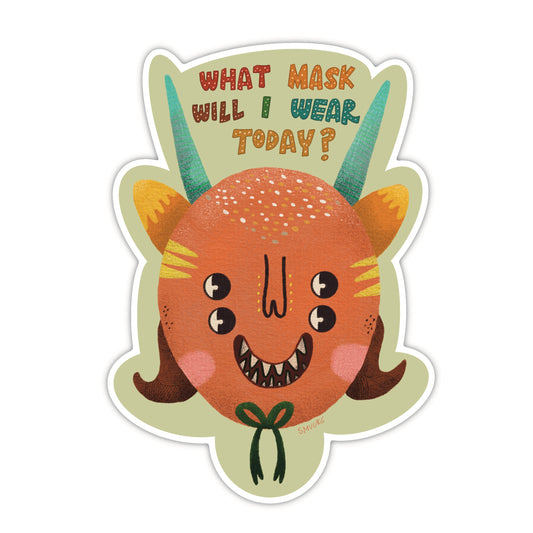 what mask will i wear today? sticker