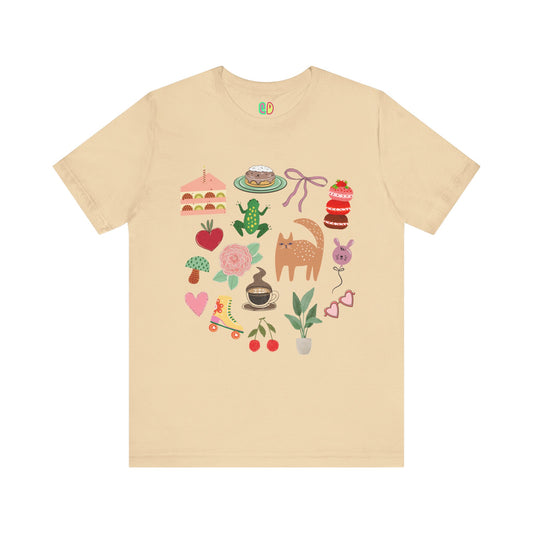 Cute illustrated graphic t-shirt - Hand drawn illustrations