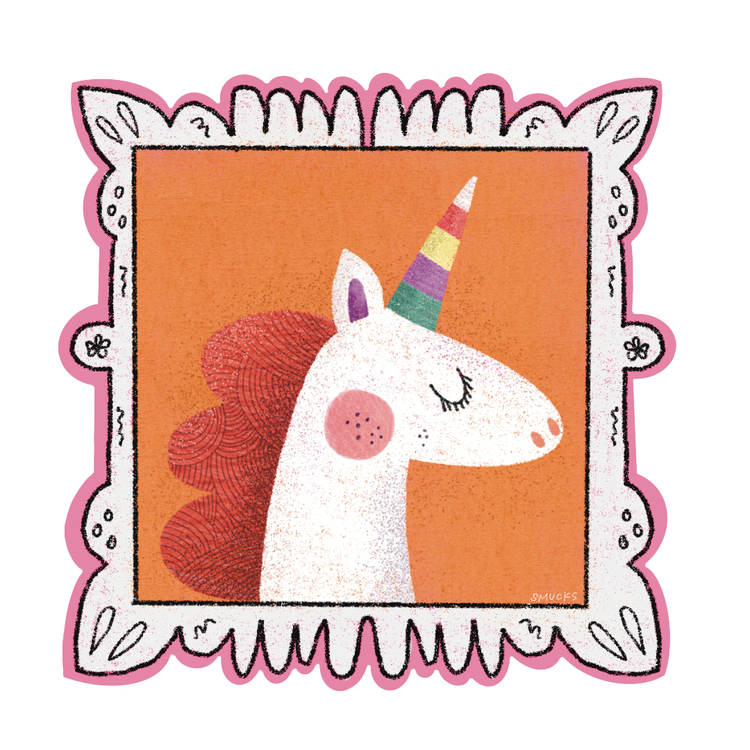 unicorn portrait sticker