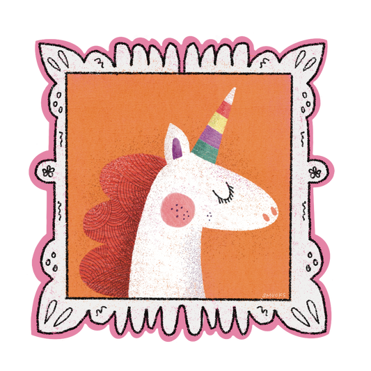 unicorn portrait sticker