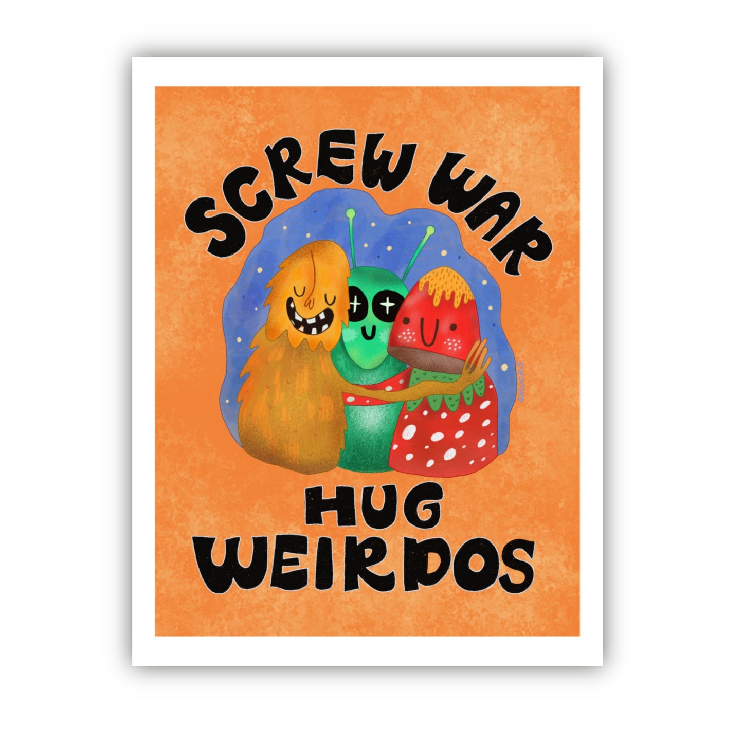 screw war hug weirdos art print