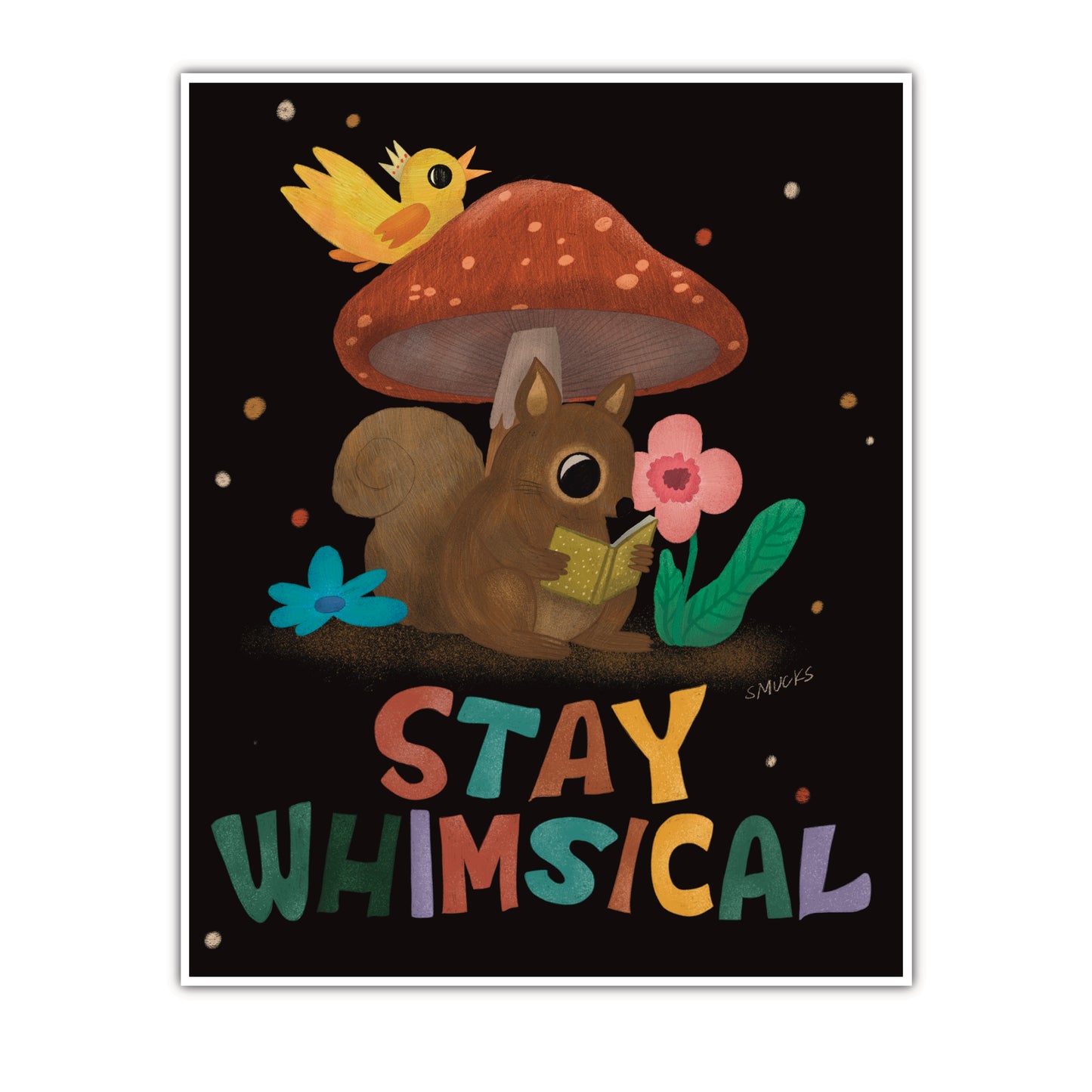 stay whimsical squirrel sticker