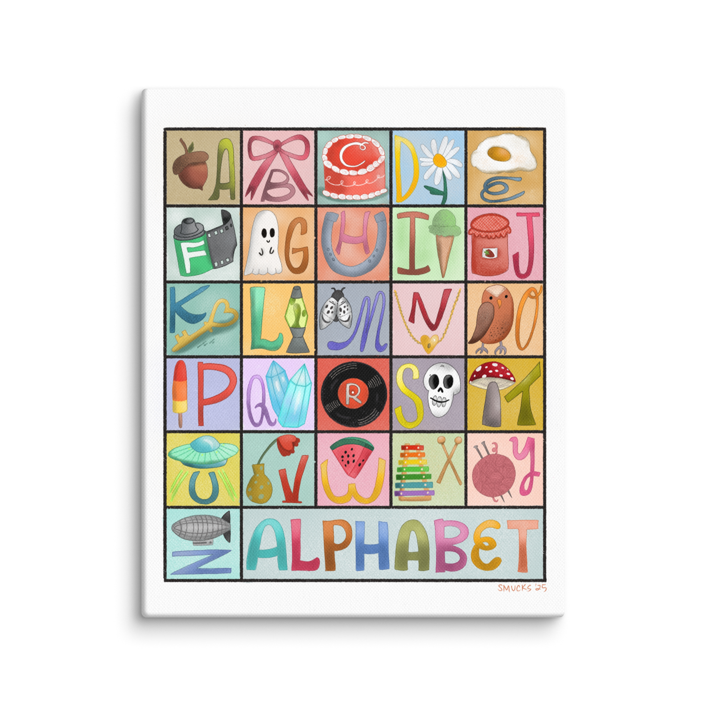 Alphabetical 8x10 Canvas Wall Art