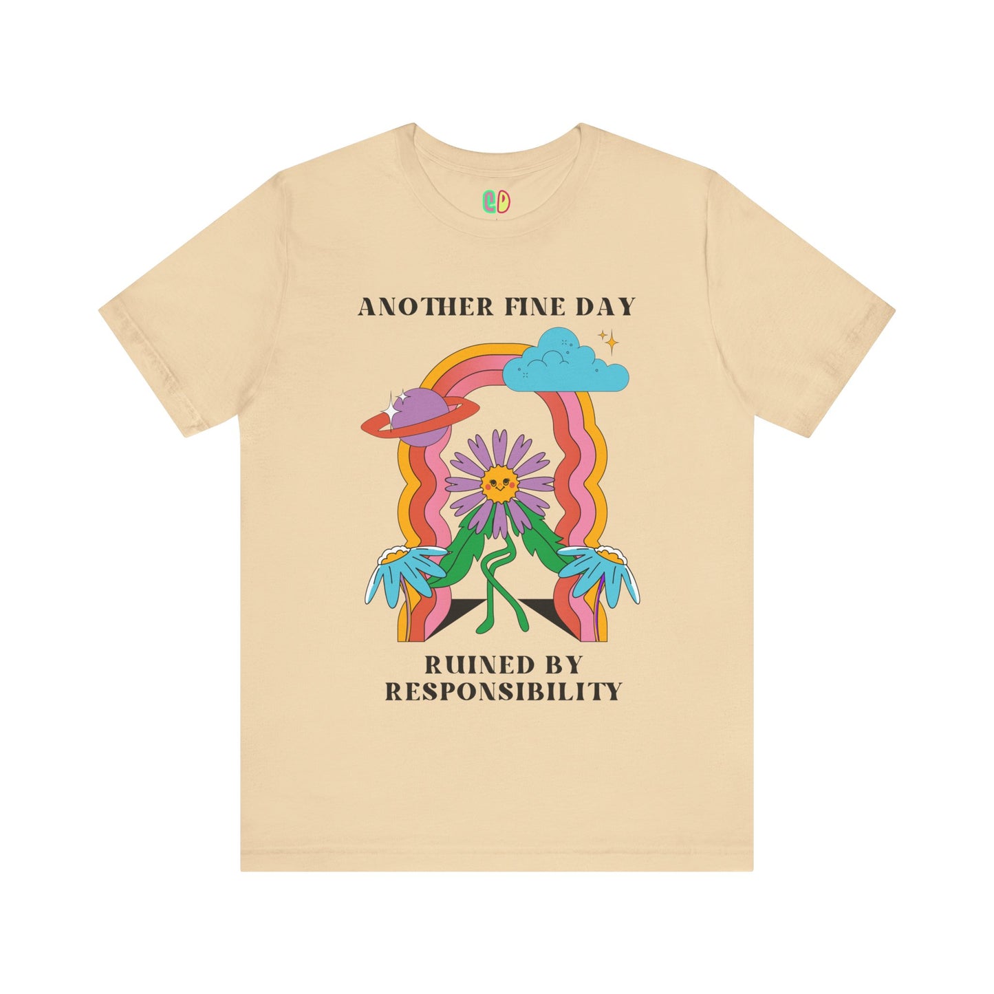 retro psychedelic unisex graphic tee with relatable design