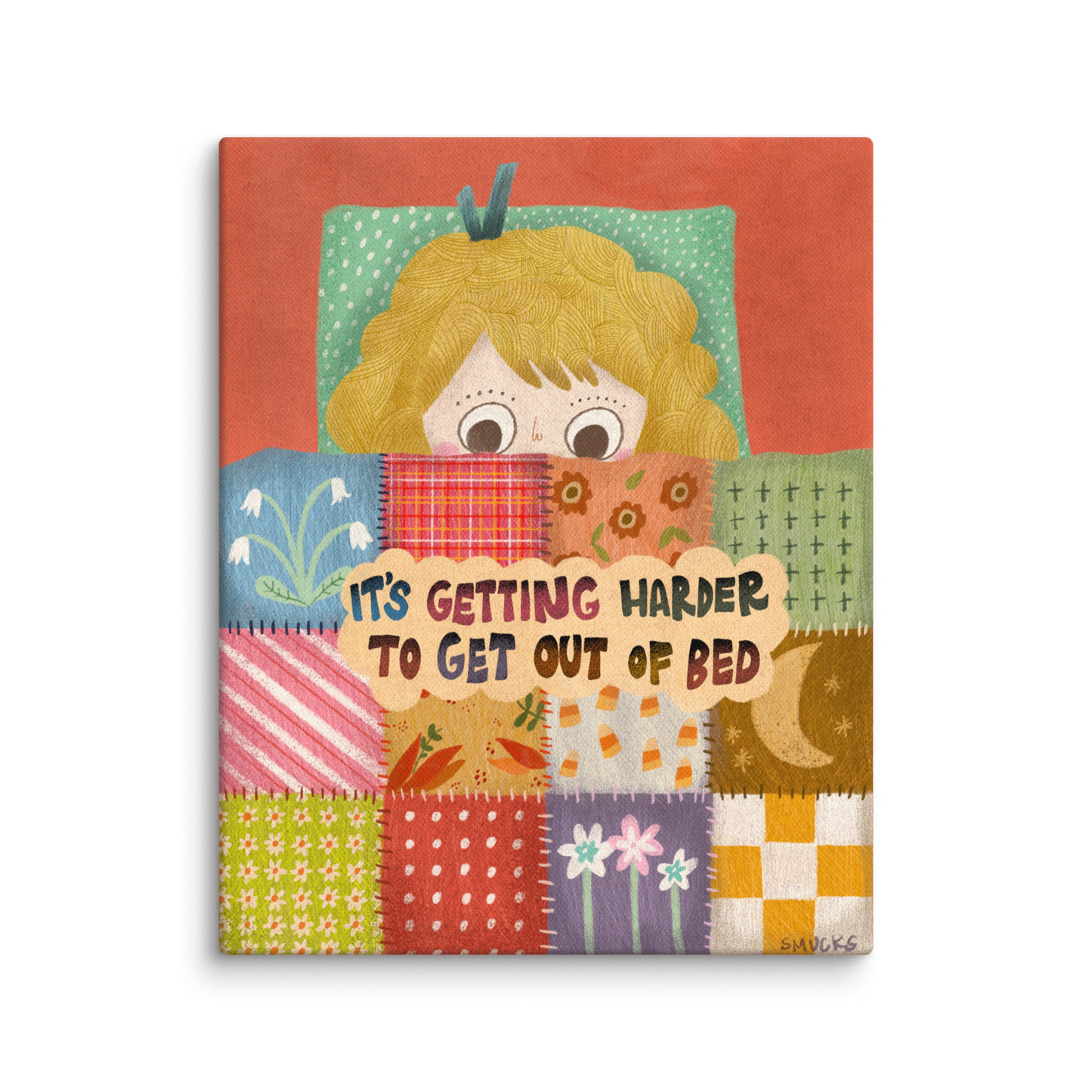 Getting Harder To Get Out Of Bed 8x10 Canvas Wall Art