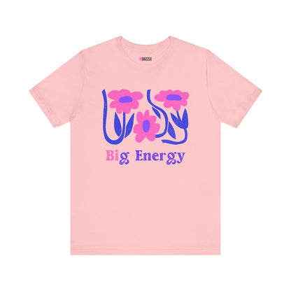 pink bisexual pride BIg Energy retro floral unisex graphic tshirt