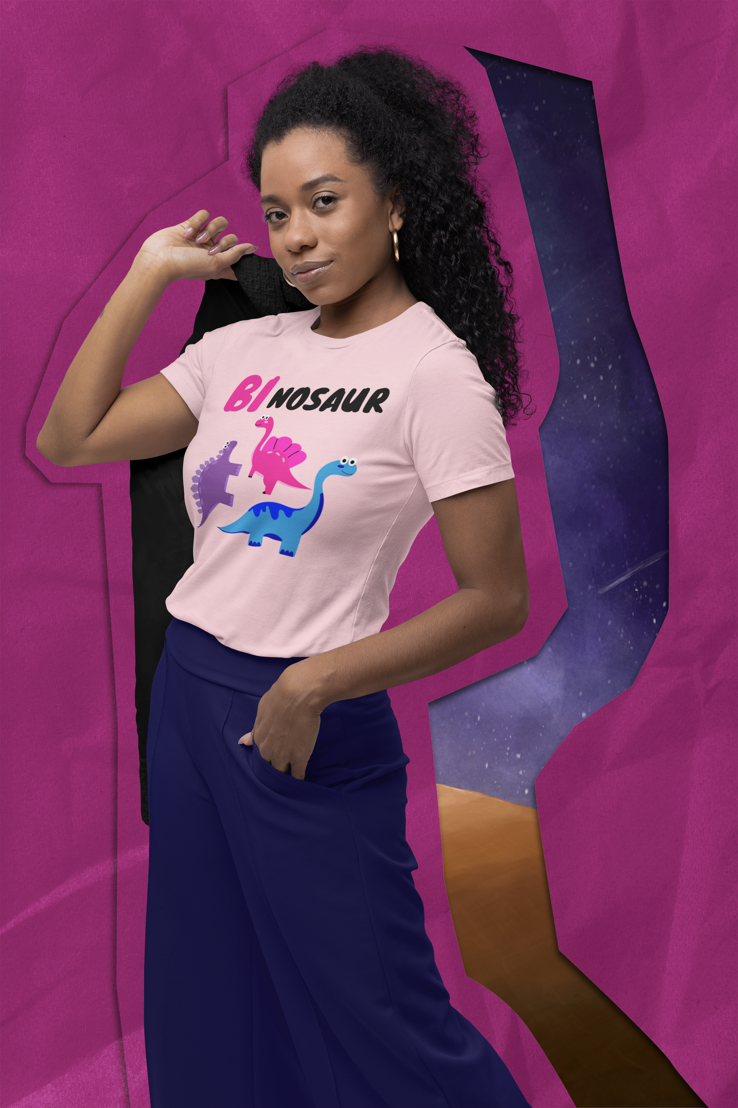 BI-nosaur Bisexual Dino Unisex Graphic Tee