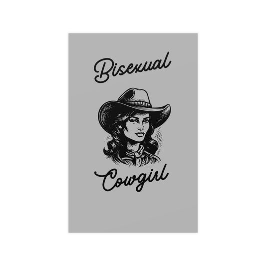 vintage cowgirl country western bisexual pride art print poster