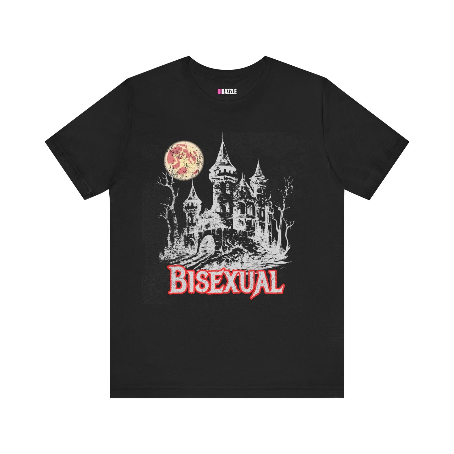 gothic castle black bisexual pride cool fantasy unisex graphic tshirt