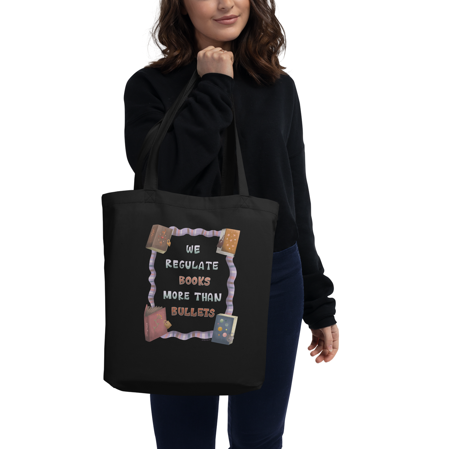 We Regulate Books More Than Bullets Organic Eco Tote Bag