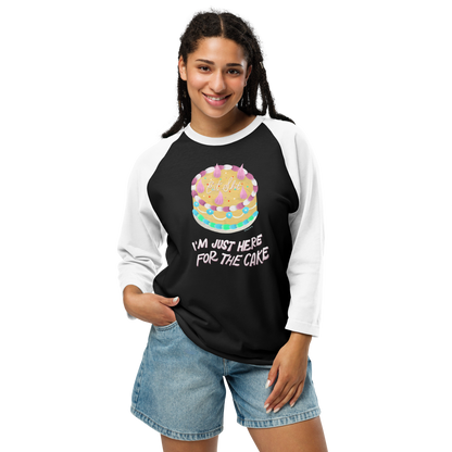I'm Just Here For The Cake Retro Unisex Baseball Tee