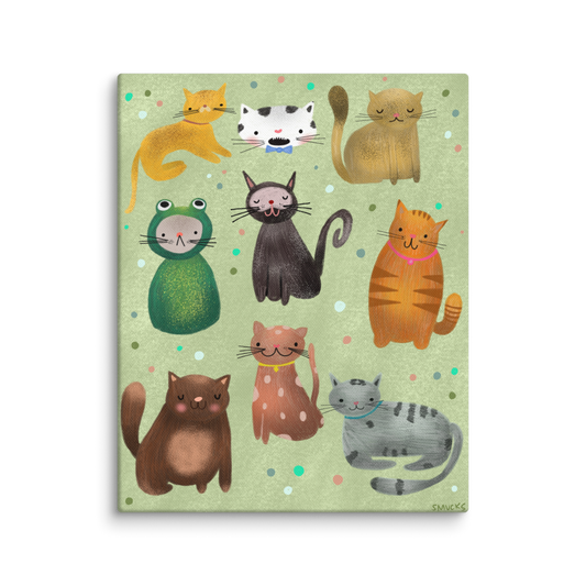 Cat Crew 8x10 Canvas Wall Art