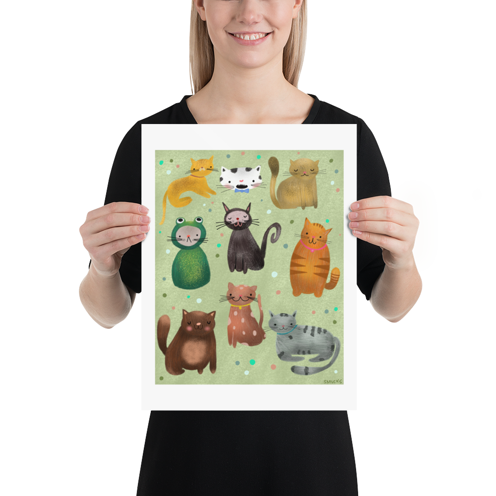 Emotional Support Cats Matte Art Poster Print