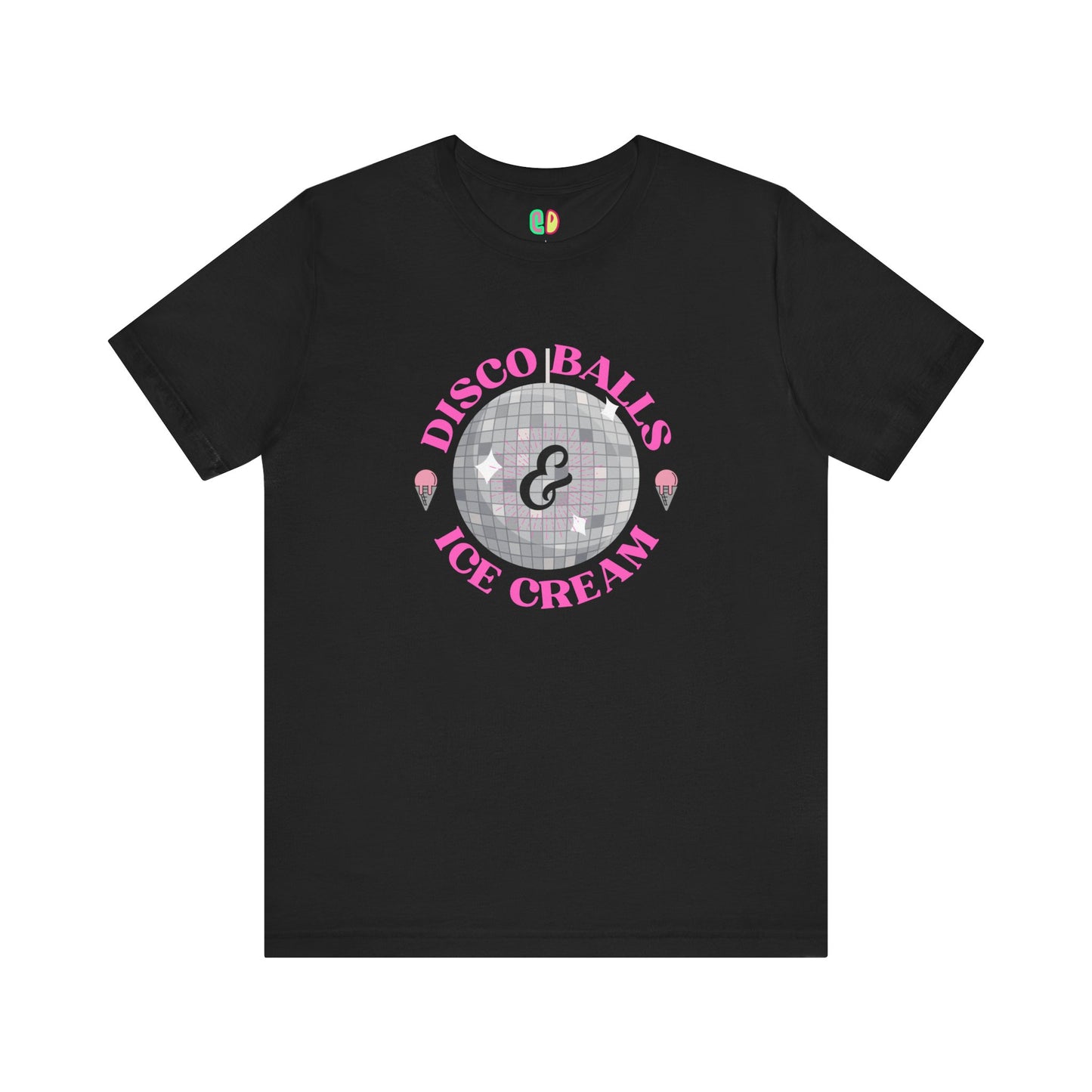 disco balls and ice cream graphic tshirt cute aesthetic