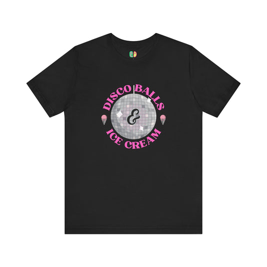 disco balls and ice cream graphic tshirt cute aesthetic