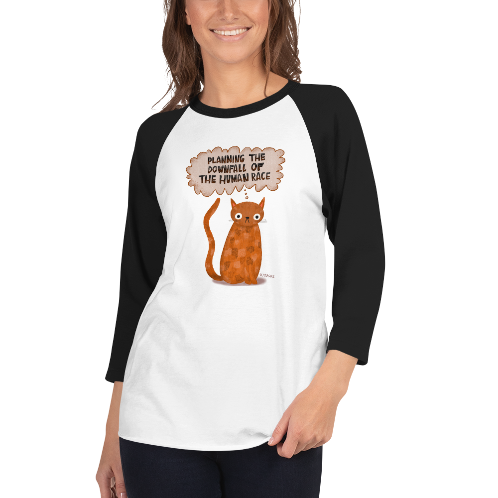 Planning The Downfall of the Human Race Retro Unisex Baseball Tee