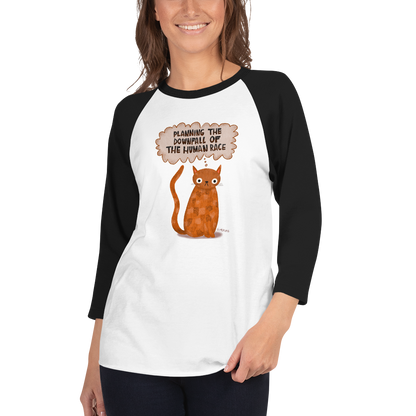 Planning The Downfall of the Human Race Retro Unisex Baseball Tee