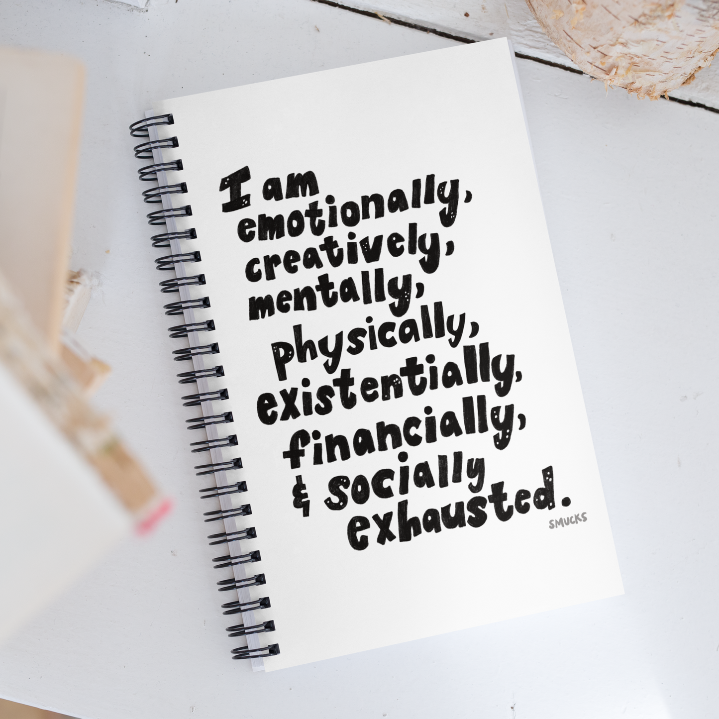 EXHAUSTED Spiral Notebook Journal