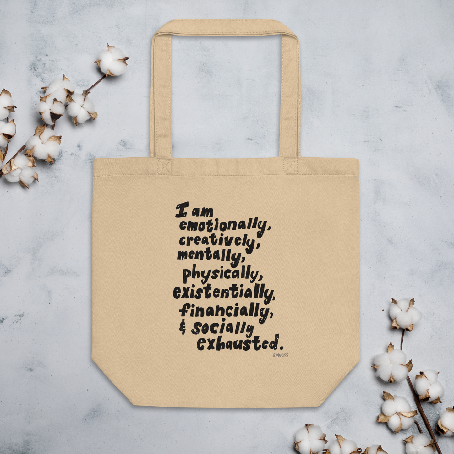 EXHAUSTED Organic Eco Tote Bag