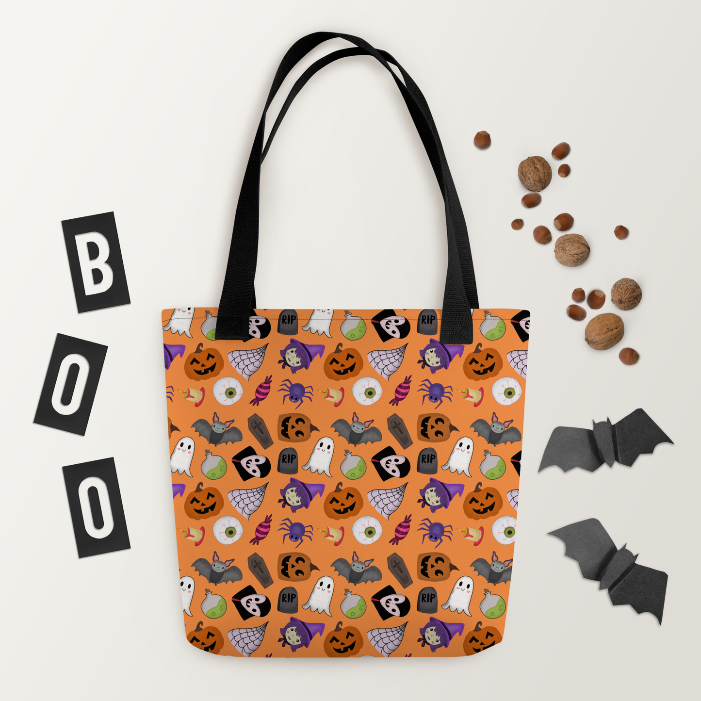 Hello Halloween Pattern Tote Bag