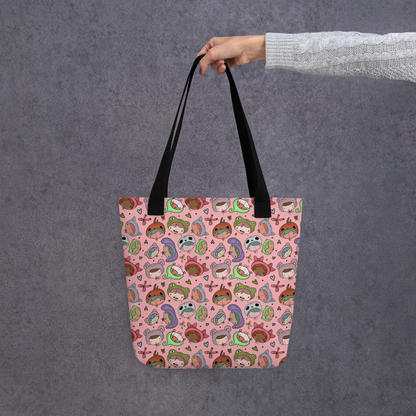 Cuties With Fun Hats Pattern Tote Bag