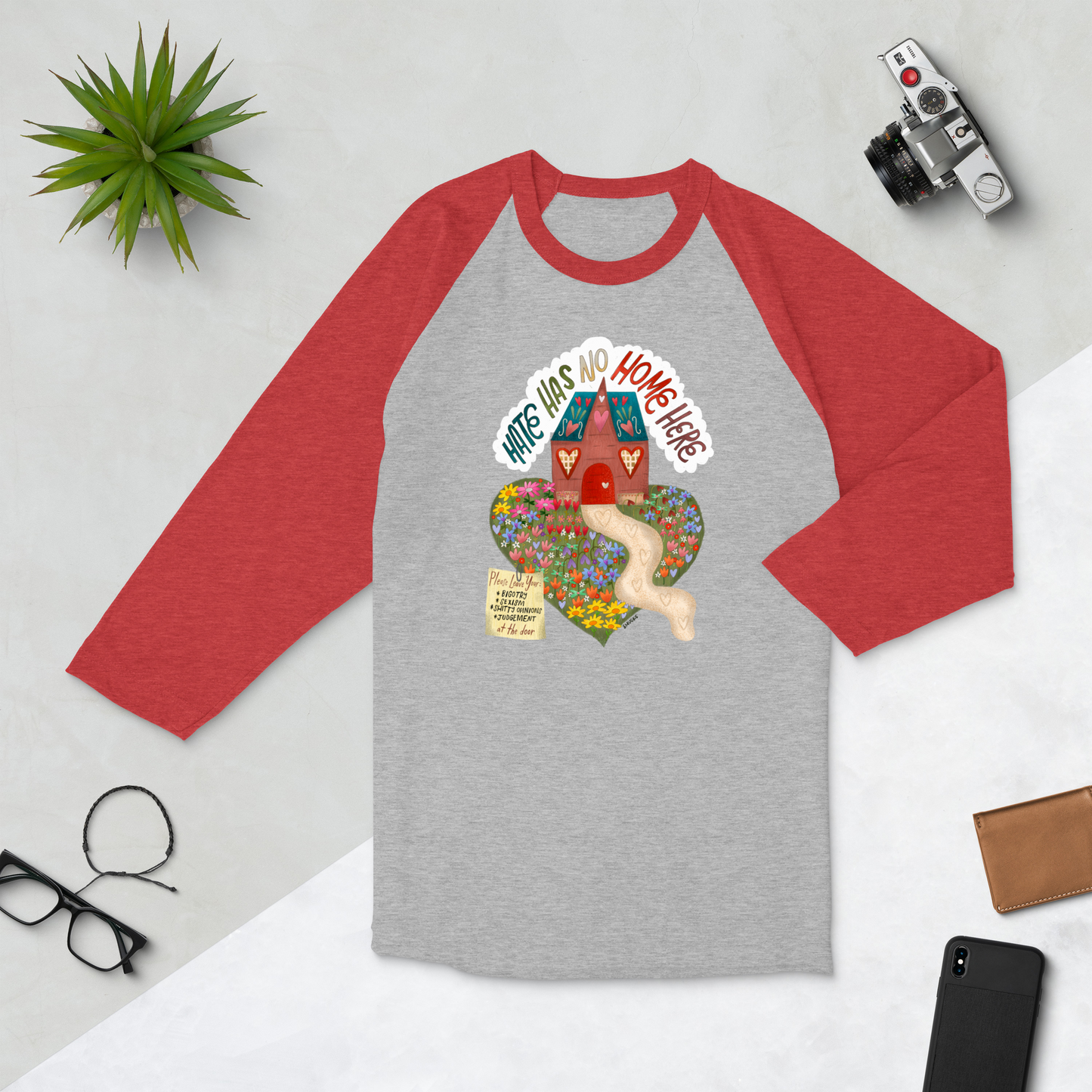 Hate Has No Home Here Unisex Baseball Tee