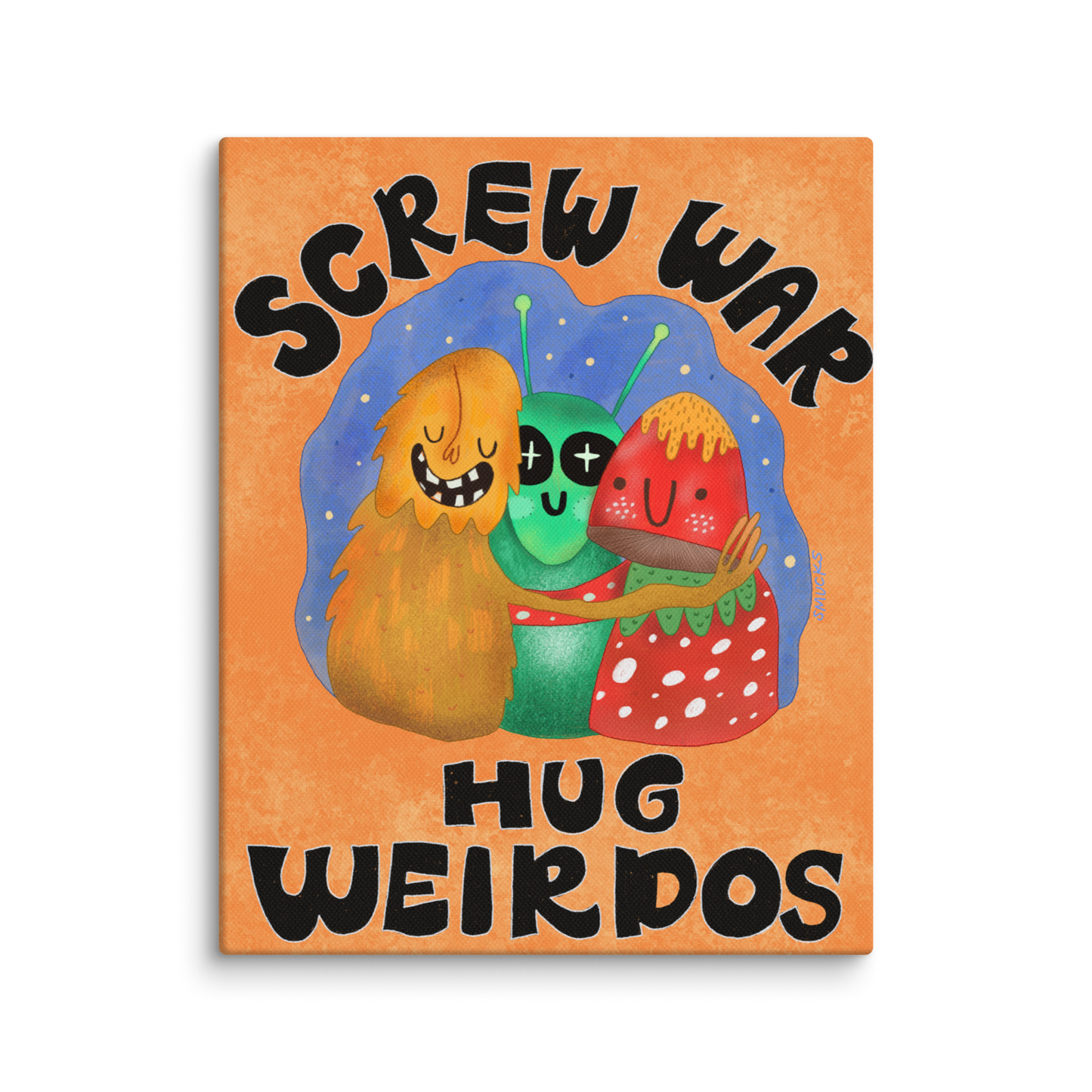 Screw War Hug Weirdos 8x10 Canvas Wall Art