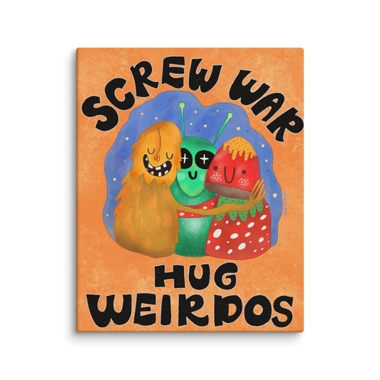 Screw War Hug Weirdos 8x10 Canvas Wall Art