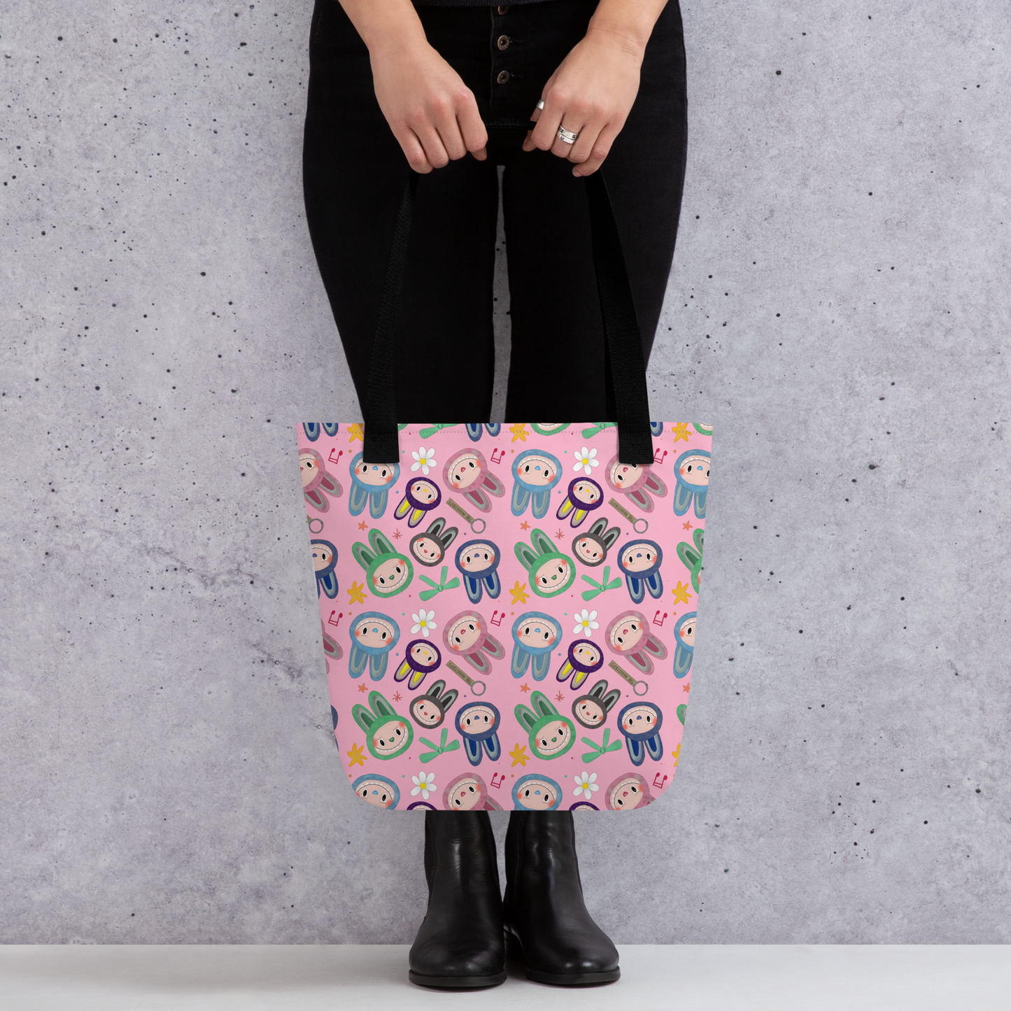 Luv Labubu Pattern Tote Bag