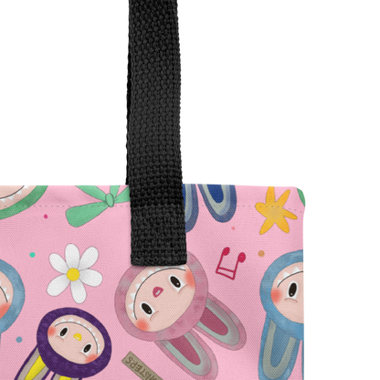 Luv Labubu Pattern Tote Bag