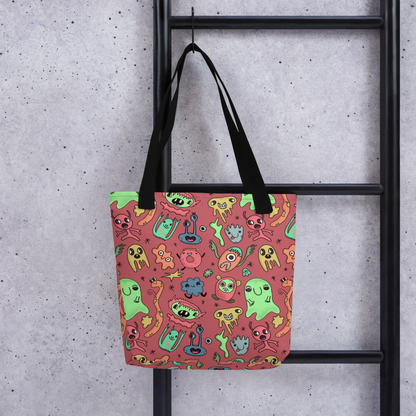 Monster Madness Pattern Tote Bag