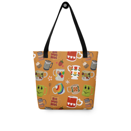 Totally Muggin' Vintage Mug Pattern Tote Bag