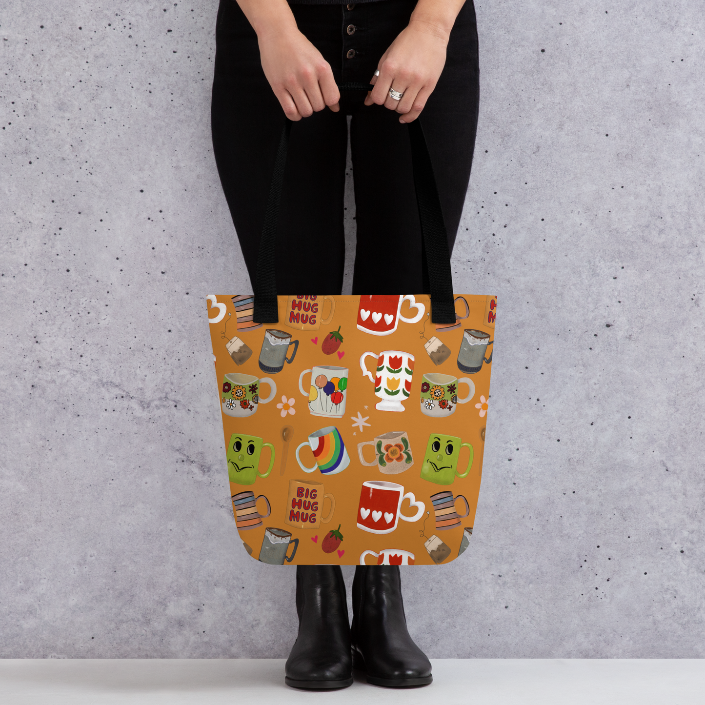 Totally Muggin' Vintage Mug Pattern Tote Bag