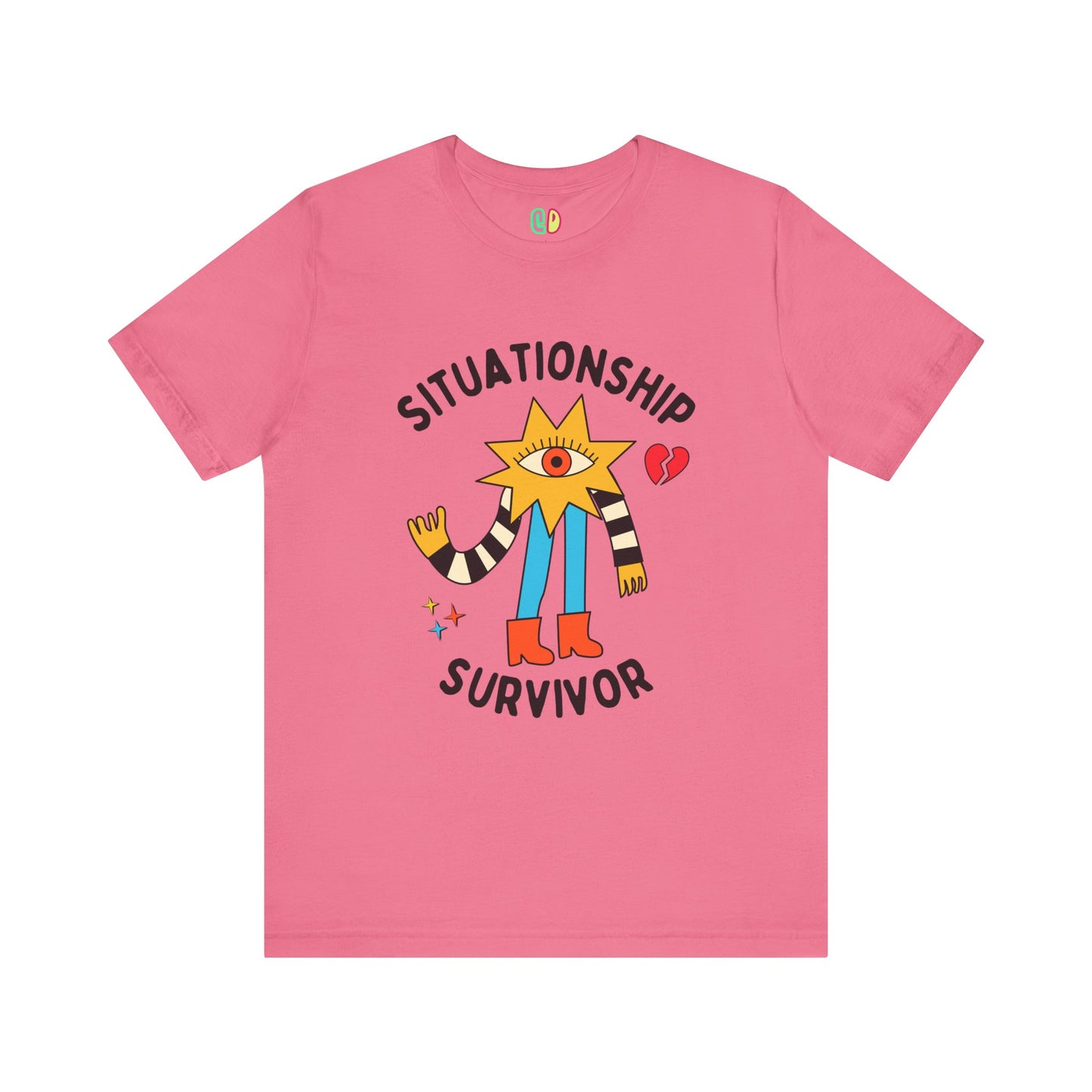 Pink Situationship Survivor psychedelic illustration unisex graphic tshirt