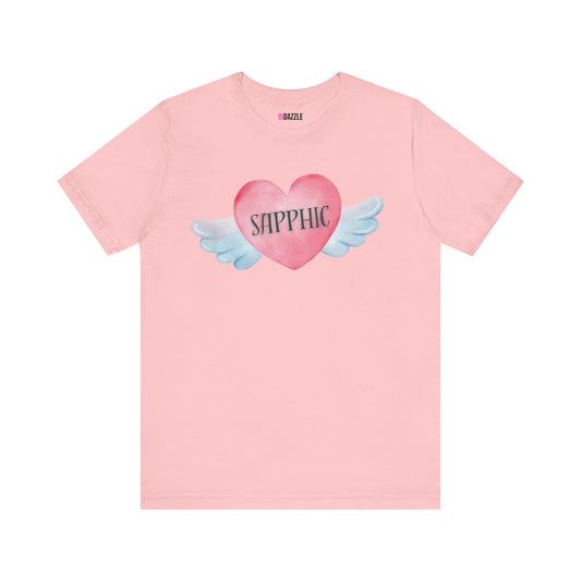 baby pink 90s Sapphic lesbian bisexual woman unisex graphic pride tshirt