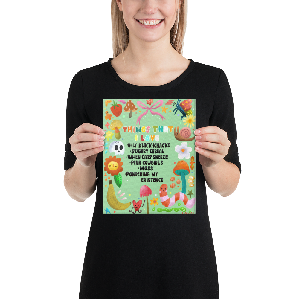 Things That I Love 8x10 Canvas Wall Art