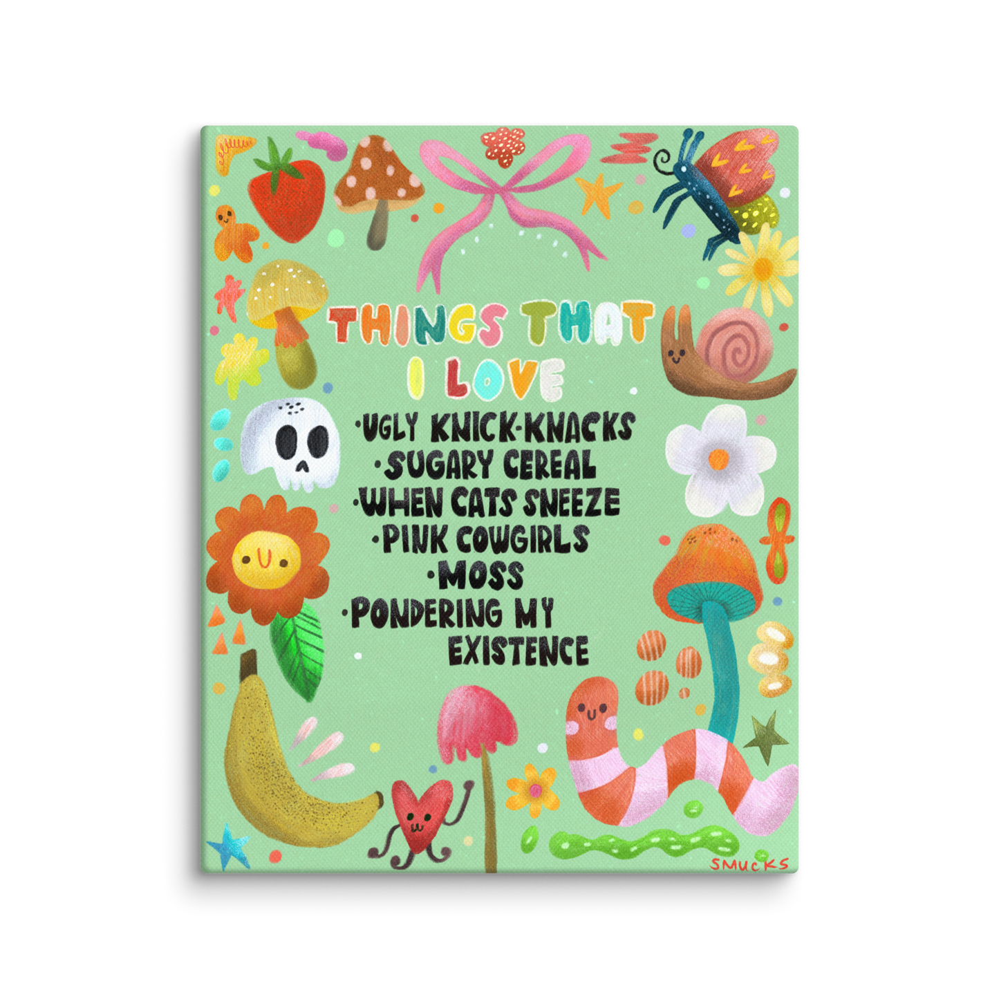 Things That I Love 8x10 Canvas Wall Art