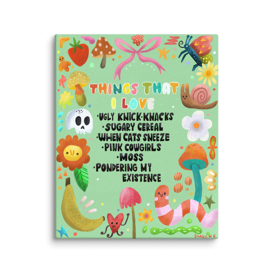 Things That I Love 8x10 Canvas Wall Art