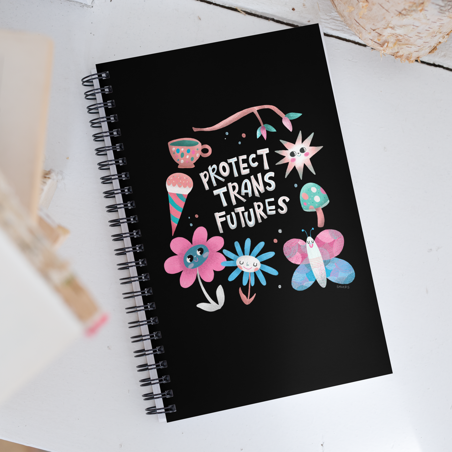 Protect Trans Futures Spiral Notebook Journal