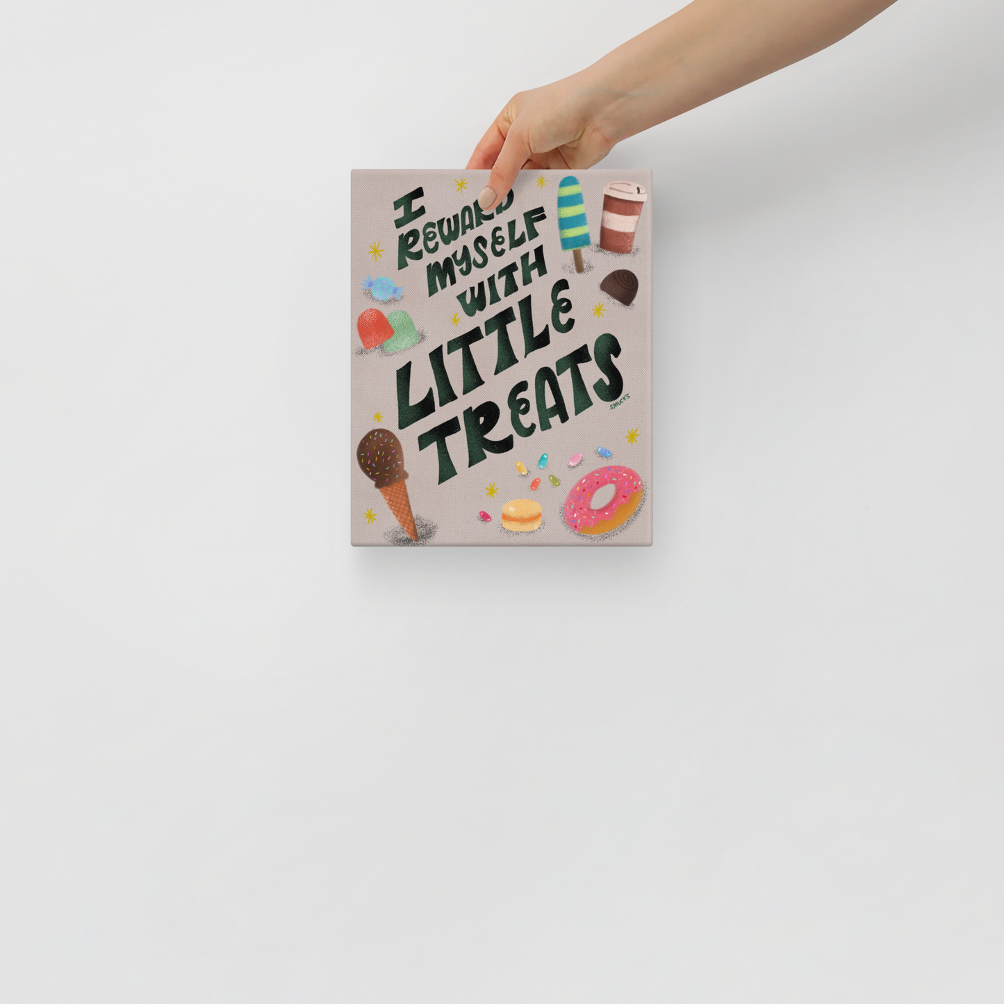 I Reward Myself With Little Treats 8x10 Canvas Wall Art