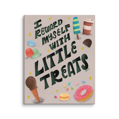 I Reward Myself With Little Treats 8x10 Canvas Wall Art