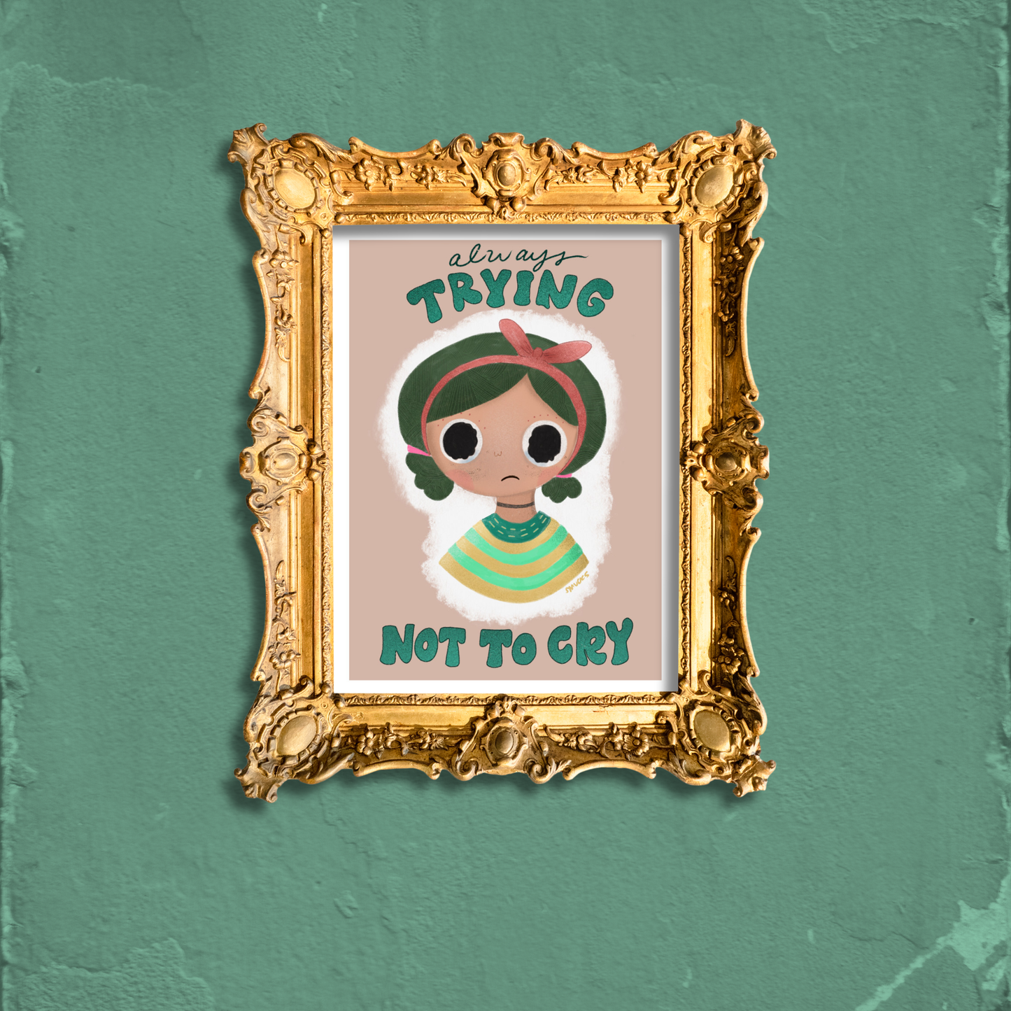 trying not to cry art print