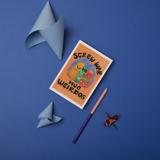 screw war hug weirdos art print
